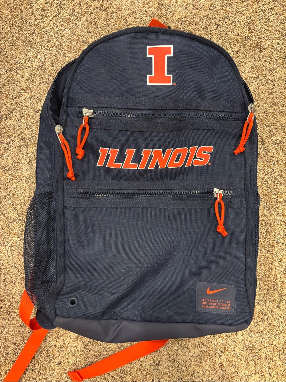 Nike University of Illinois Backpack in Navy and Orange